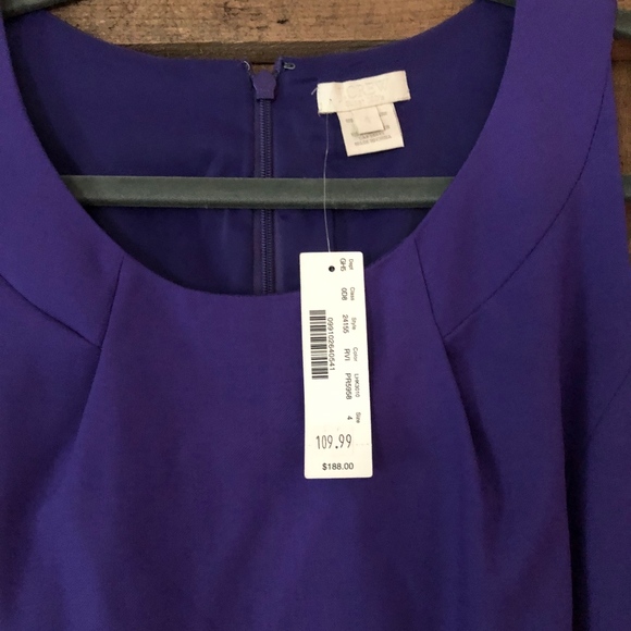 JCREW PURPLE/BLUE DRESS - Size 4 (NEW w. TAG) - Picture 3 of 3